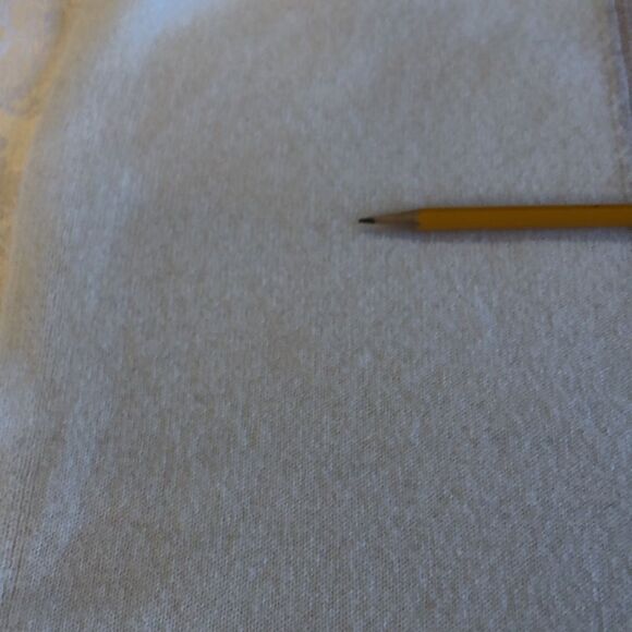 SCARF . Soft 3 colors - light lavender, tan, cream w imperfections 75" L X 24" W - Picture 11 of 13